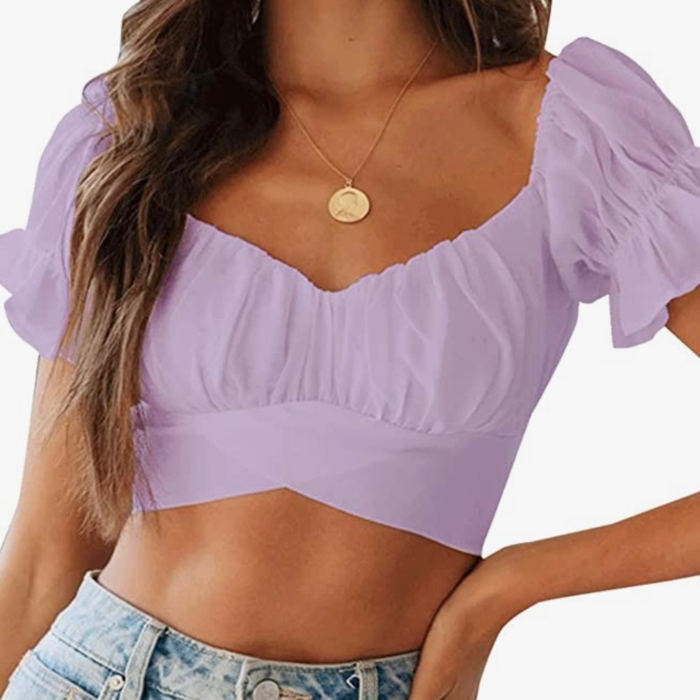 Cropped tie-back blouse, Size XL